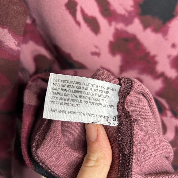 Burgundy and Black Tie Die Maternity Sweatshirt - Picture 4 of 5